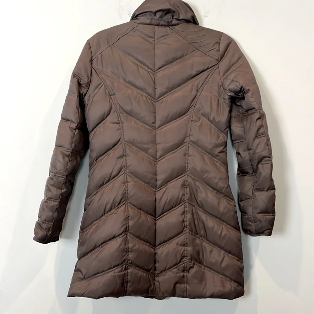 Kenneth Cole Size XS Women Down Puffer Coat Winter Jacket Brown Bronze